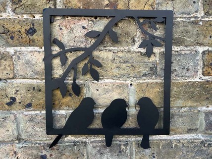 3 birds silhouette plaque